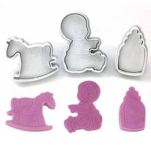 3pcs/set baby Plunger Fondant Cutter Cake Tools Cookie Biscuit Mould Craft Sugarcraft Cake Decorating Tools 2024 - buy cheap