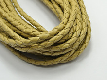 16.4 Feets Khaki Color Round Braided  Leatherette Jewelry Cord 5mm 2024 - buy cheap
