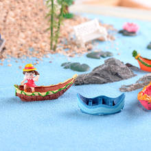 INKANEAR Resin Crafts Mini Color Boat Beach Toys Anime Figurines Micro Fairy Garden Miniature/Terrarium Ornaments Accessories 2024 - buy cheap