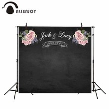 Allenjoy backgrounds for photography studio beautiful pink rose black wedding  14 Valentine's Day style backdrop photobooth 2024 - buy cheap