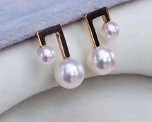 charming pair of 6-10mm south sea round white pearl earring 18k 2024 - buy cheap