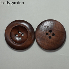 20PCS 35MM Wooden Buttons for Trousers Suit Coat Clothes Handmade Gift Box Wooden Button for Clothing Scrapbooking Sewing Crafts 2024 - buy cheap