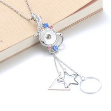 Boom Life New Pendant Necklace Jewelry Rhinestone Women 18mm Snap Button Necklace With 60cm Chain for Girls 4780 2024 - buy cheap