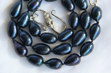 Impresionante collar de perlas cultivadas en agua dulce, color negro, barroco, grande, 11-14mm, 18" 2024 - compra barato