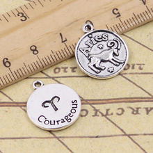 15pcs Charms Zodiac Aries Courageous 20x17mm Antique Silver Color Pendants Making DIY Handmade Tibetan Finding Jewelry 2024 - buy cheap