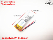 Batería de iones de litio de 3,7 V,1100mAH,901860 polímero para juguetes, Banco de energía, GPS,mp3,mp4, buena calidad 2024 - compra barato