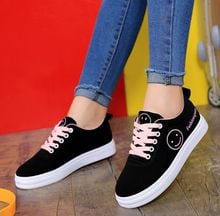 Zapatos de lona con estrella blanca para mujer, zapatillas planas de cuero, de tablero para estudiante, deportivas informales para gimnasio y trotar, novedad de 2019 2024 - compra barato