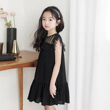 2019 new summer sleeveless lace black dress age for 4-16 yrs teenage girls princess party frocks big girl dresses casual clothes 2024 - buy cheap