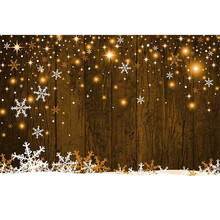 Falling Snowflakes Brown Wooden Wall Backdrop for Photography Bokeh Polka Dots Baby Kids Christmas Party Photo Booth Background 2024 - buy cheap