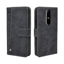 Luxury Wallet Case For Nokia 1 2.1 3.1 5.1 6.1 7.1 8.1 Plus Case Vintage Flip Leather TPU Silicone Cover Business Card Slots 2024 - buy cheap