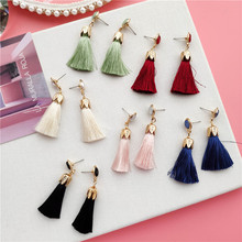 Fashion Bohemian Oval Stone Tassel Drop Earrings for Women Geometric Dangle Earrings Holiday Beach Girl Jewelry Gifts 2024 - buy cheap