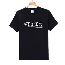 Дышащая Приталенная футболка из 2019 хлопка с математическим рисунком Eight Sum Pie And It Was Delicious, высокое качество, креативный дизайн, модная футболка 2024 - купить недорого