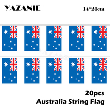 YAZANIE 14*21cm 20PCS 5 Meters Australia Bunting Printing National Small String Flags and Banners World Country Custom Flag 2024 - buy cheap