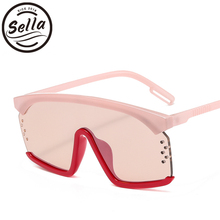 Sella-gafas de sol de una pieza para mujer, lentes de sol de gran tamaño, sin montura, con tinte, de lujo, para verano 2024 - compra barato