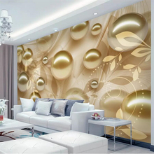 wellyu Custom wallpaper fashion 3d photo murals golden pearl beautiful pattern stereo TV background wall paper papel de parede 2024 - buy cheap