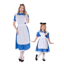 Vestido de festa azul feminino, fantasia de seringa para mãe e filha, para cosplay de mamãe e bebê 2024 - compre barato