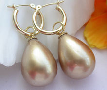 FREE shipping> >>>LUSTER 12*16mm drip champagne south sea shell pearl dangle earring 2024 - buy cheap