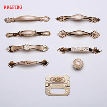 KK&FING European Luxury Amber White Cabinet Handles Aluminum Alloy Door Knobs Cabinet Pulls Drawer Knobs Wardrobe Door Handle 2024 - buy cheap