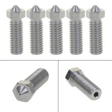 Peças de impressora 3d, todos os bicos de aço inoxidável vulcão metal para impressora 3d 0.4mm para 1.75mm extra alongar bocais m6-#, 5 peças 2024 - compre barato