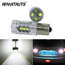 Apmatauto 2x LED 1156 80W Ba15s Backup Reverse Light Bulb CANbus For Mitsubishi Outlander Pajero Sport Lancer 10 9 3 4 ASX i200 2024 - buy cheap