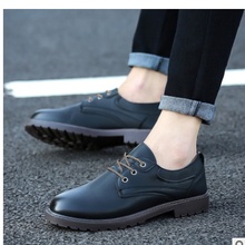 2017 High Quality Leather Dress Shoes new Style Business Wedding Formal Flats Black Shoes For Men SIZE 38-47 2024 - buy cheap