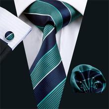 FA-587 мужской галстук в синюю полоску 100% Шелковый жаккардовый галстук Hanky запонки набор деловые галстуки для свадебной вечеринки для мужчин Бесплатная доставка 2024 - купить недорого