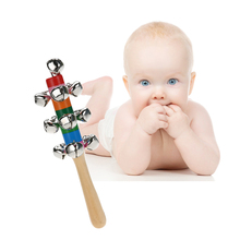 Rainbow Baby Rattles Toys Newborn Baby Rattle Sound Toy Infant Pram Crib Handle Wooden Bell Stick Shaker Toys Wooden Handbell 2024 - buy cheap