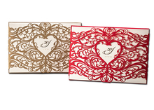 100Pcs Gold or Red Laser Cut Wedding Invitations Cardstock Kit with Envelope, Printable Birthday Party Invites with Heart Design 2024 - buy cheap