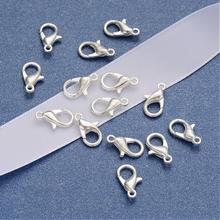 1000Pcs Zinc Alloy Lobster Claw Clasps Silver Color Jewelry Findings For Jewelry Making, 12x6mm, Hole: 1.5mm 2024 - buy cheap
