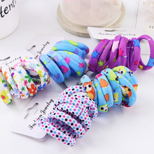 6PCS/Set Girls Cute Colorful Print Nylon Soft Elastic Hair Bands Kids Lovely Scrunchie Headband Fashion Hair Accessories Tie Gum 2024 - buy cheap