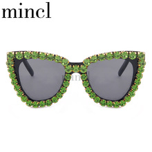 2019 Luxury Diamond Crystal Sunglasses Women Cat sunglasses Clear lens Pink sun glasses Shades sunglasses for women UV400 NX 2024 - buy cheap