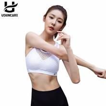 Uskincare Mesh Hollow Out Sports Bra Top Fitness Breathable Yoga Bras Shockproof Running Vest Push Up Padded Bra Gym tank top 2024 - buy cheap