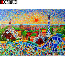 HOMFUN Full Square/Round Drill 5D DIY Diamond Painting "Oil painting city" Embroidery Cross Stitch 3D Home Decor Gift A16893 2024 - buy cheap