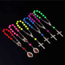 48 Pieces Guadalupe Rose Gold Plastic Beads Bracelet Rosary with Lobster Metal Maria Center and Jesus Cross Cross Pendant 2024 - buy cheap