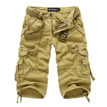 Pantalones cortos militares de talla grande para hombre, pantalón de camuflaje, holgado, de algodón, con múltiples bolsillos, color liso, 29 a 42 2024 - compra barato