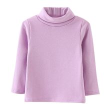 Camisa de algodão de gola alta infantil, camiseta para bebês meninos e meninas com manga comprida 2024 - compre barato