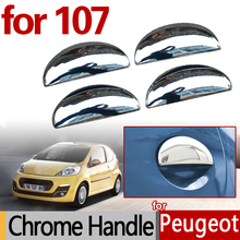 Хромированные крышки для дверных ручек для Peugeot 107, автомобильные аксессуары, детали 2005-2014 2009, наклейка, Внешнее украшение, Стайлинг автомобиля 2024 - купить недорого