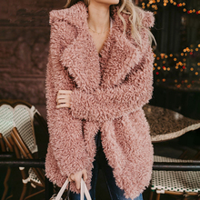 2018 Women Faux Fur Coat Winter Thick Warm pink black Fluffy Long Fur Coats Streetwear Fashion Lapel Cardigan Overcoat Outwear 2024 - buy cheap