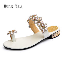 Women Sandals Flips Flops Slippers 2019 Summer Style Shoes Woman Wedges Fashion Crystal Platform Flower Female Slides Ladies 2024 - buy cheap