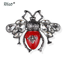 Big Size Bee Rhinestone Brooches For Christmas Accessories Collar Women Hijab Pins And insect  Broches Bijoux Women's Brooch Pin 2024 - buy cheap