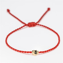 Pulseira de fio vermelho com brilho, joias feitas à mão ajustáveis com fio trançado para mulheres e homens 2024 - compre barato