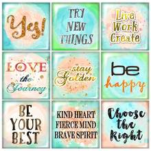 Motto Words Happy Love Square glass cabochon mixed 12mm/20mm/25mm/30mm Size flat back DIY Jewelry Findings Components FB0015 2024 - buy cheap
