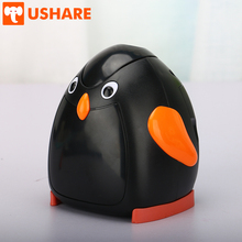 Ushare kawaii pinguim apontador de lápis elétrico estudante desktop apontadores automáticos para escritório em casa escola artigos de papelaria suprimentos 2024 - compre barato