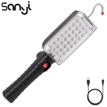 SANYI 34 светодиодный фонарик Встроенный аккумулятор USB Перезаряжаемый Магнитный Рабочий фонарь для кемпинга охоты портативный фонарь 2024 - купить недорого