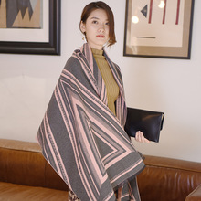 New arrival fashion winter long temperament soft geometrical scarf comfortable warm women thick knit trend dual-use party shawl 2024 - buy cheap