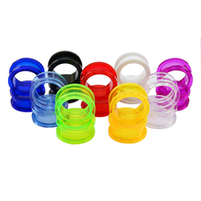 9Pairs/Lot Clear Acrylic Double Flare Screw Flesh Tunnel Mixed Colors Hollow Saddle Ear Plug Unisex Gauges Sets Piercing Jewelry 2024 - buy cheap