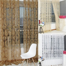 Panel de cortina de tul para ventana, bufandas transparentes de lujo de 1x2m, color bronce, para puerta y balcón 2024 - compra barato