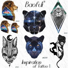 Diamond Leopard Arrow Geometric Temporary Tattoo Sticker Watercolor Draw Body Art Fake Tattoos Women Men Flash Tatoo Gems 2024 - buy cheap