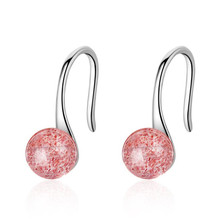 Natural Strawberry Two Colors Crystal Ear Hook Silver Plated Jewelry Personality Peach Fresh Beautiful Earrings  XZE234 2024 - buy cheap