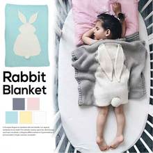 Baby Blankets Newborn Cute Big Rabbit Ear Blanket Soft Warm Knitted Swaddle Kids Bath Towel Baby Toddler Bedding Blankets 2024 - buy cheap